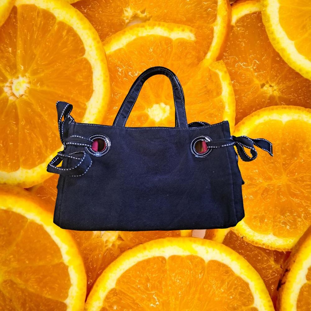 Tommy Hilfiger Black Hand Bag Purse With Red Lining‎